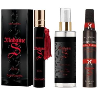 Imagem de Kit Perfume Body Splash e Perfume Calcinha Pijama Madame S Sedução Fem