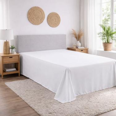 Imagem de Lençol Queen Micropercal 400 Fios Sem Elástico – 1 Peça Alta Qualidade