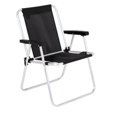 Imagem de Cadeira Alta Aluminio Preta - Mor