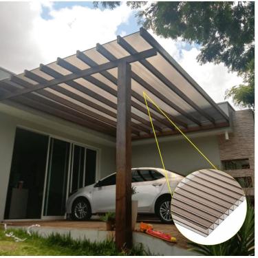 Imagem de Chapa De Policarbonato Alveolar Bronze 6mm - 1,05m X 6,00m - Sabic Bronze: 35% De Transmissão De Luz