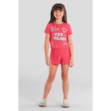 Imagem de Conjunto infantil menina de corações Brandili, 6, Vermelho