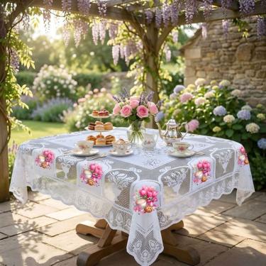 Imagem de Toalha de mesa renda 4 , 6 e 8 Lugares Escolha Estampa 
