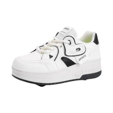 Imagem de Tênis Respirável Para Meninas Com Cadarços, Novos Patins Esportivos Re