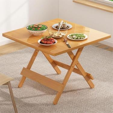 Imagem de Mesa De Jantar Moderna, Mesa De Cozinha De Bambu, Mesa Dobrável Para Sala De Jantar, Mesa Para Pequenos Espaços, Mesa De Jantar De Folha Solta, One Color, 23.6 * 23.6 * 21.6IN/60 * 60 * 55CM
