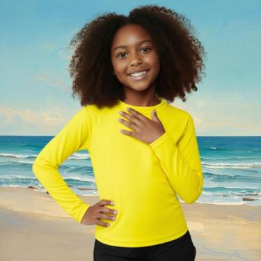 Imagem de Camisa Térmica Infantil Menina Manga Longa Proteção Solar Segunda Pele