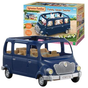 Imagem de Brinquedo Mini Van Azul Sylvanian Families Sete Lugares Bancos Removív