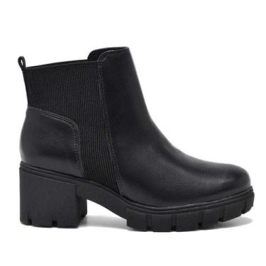 Imagem de Bota Feminina Via Marte Chelsea Salto Bloco Tratorado, 39