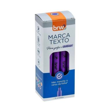 Imagem de Marca Texto Escolar Fluorescente Brw 12 Unidades com Ponta Chanfrada 4 0 mm Violeta