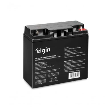 Imagem de Bateria Selada VRLA Elgin 12V 18Ah para Nobreaks e Alarmes chumbo-ácido AGM Terminais Tipo L1