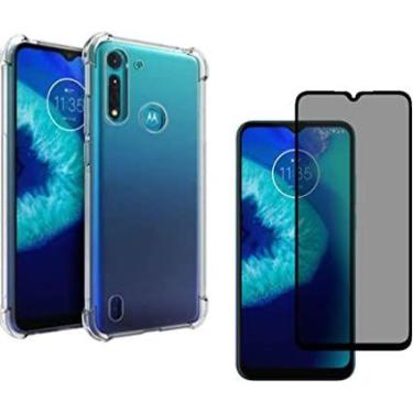 Imagem de Kit Moto G8 Power Lite - Película 3D de Vidro Privacidade Anti Espião 