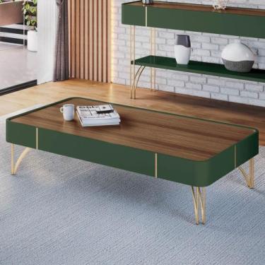 Imagem de Mesa de Centro Para Sala Pés de Aço Cadenza Pistache/Castanho - HB Móv