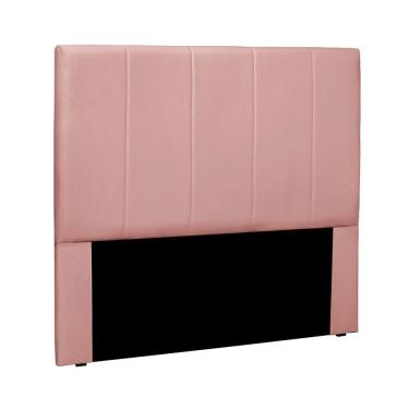 Imagem de Cabeceira Estofada Anya Solteiro 90cm Fixação no Box Estrutura MDF-MDP Veludo Rosa Loja Sheep