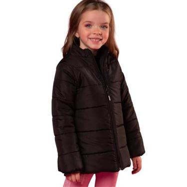 Imagem de Jaqueta Puffer Inverno Nylon Infantil Juvenil Papilloo, Preto, 4 anos
