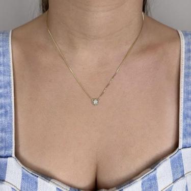 Imagem de Colar Gargantilha Coração Cristal Cravejado Banhado em Ouro 18k - Anas