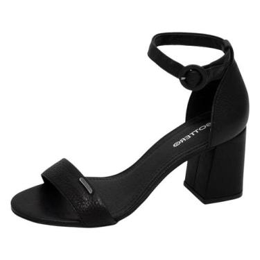 Imagem de Sandália Feminina Salto Médio Couro Conforto Bottero, Preto, 37