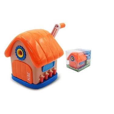 Imagem de Apontador de Mesa Kaz Laranja Manivela Com Depósito e Base Antiderrapa