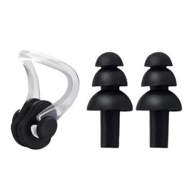 Imagem de Kit Esportivo De Natação Protetor Auricular E Clipe Nasal Com Estojo -