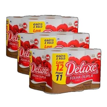 Imagem de KIT 3 PAPEL HIGIENICO COTTON DELUXE ULTRA FOLHA DUPLA NEUTRO 20 Metros