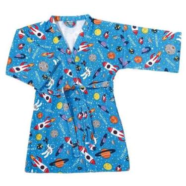 Imagem de Roupão Infantil Felpudo Estampado  Menino /Menina - Dohler, Foguete