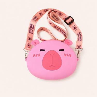 Imagem de Bolsinha Mini Infantil Capivara Capy bala Mochilinha Silicone Confortá