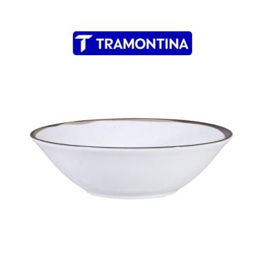 Imagem de Tigela Bowl Canyon Porcelana Decorada 665ML Resistente a Micro-ondas e Lava Louças para Mesa de Jantar Branco Tramontina