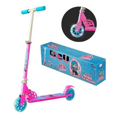 Imagem de Patinete Infantil Travessos com Rodas com Brilho e Guidão Ajustável em 3 Alturas Azul Unik