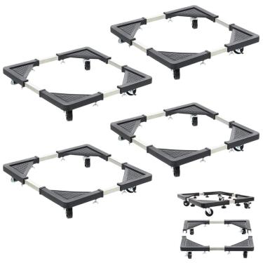Imagem de Suporte para Eletrodoméstico AB Mídia SU-RODA Kit 4 Unidades com Rodinhas Ajustáveis para Máquina de Lavar Fogão