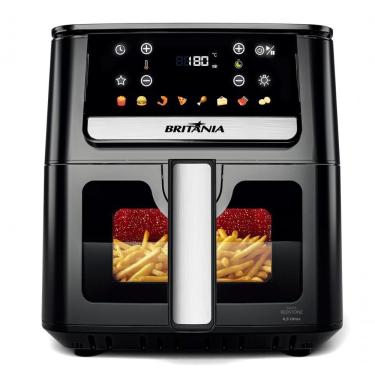 Imagem de Air Fryer sem Óleo Britânia BAF65A 6,5L 1700W com Painel Digital e Cesto Quadrado Cerâmico Preto 220V