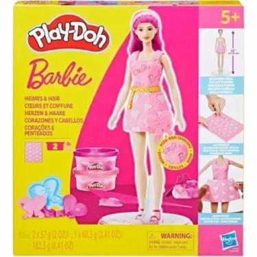 Imagem de G1357 Massa de Modelar Playdoh Barbie Coracoes e Pentead C/ 2 Potes - 