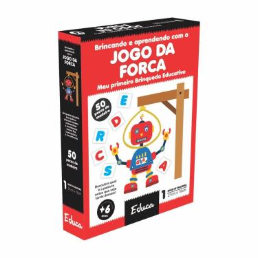 Imagem de Jogo Brincando e Aprendendo Jogo da Forca com Estimulação da Leitura em Madeira MDF com 50 Peças