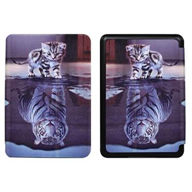 Imagem de CCOO Capa para o novo Kindle Basic 10ª geração lançado em 2019, capa durável à prova d'água com função automática despertar/hibernar, adequada apenas para o modelo J9G29R, estampa de tigre