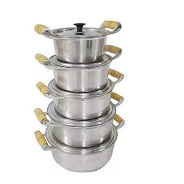 Imagem de Jogo 5 Caçarola Alumínio Batido Polido Fundido Panela Minas