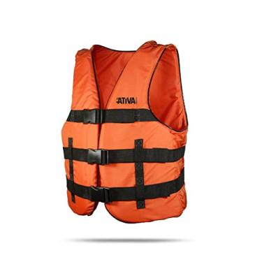 Imagem de ATIVA Colete Salva Vidas Laranja Unissex-Adultos e Crianças até 130Kg Jaleco Classe IV Sem Gola