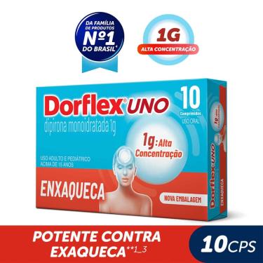 Imagem de Dorflex UNO para Enxaqueca Dipirona Monoidratada 1g 10 comprimidos 10 Comprimidos
