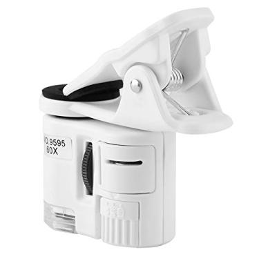 Imagem de Microscópio de LED para telefone celular mini microscópio tipo clipe de LED, microscópio de clipe para celular, 9595W 60X para detecção de moedas