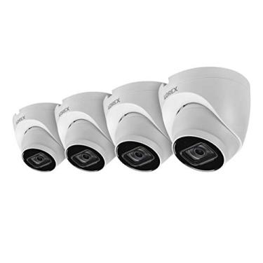 Imagem de Lorex E841CD-E Indoor/Outdoor 4K Ultra HD de Segurança IP Câmera Dome, 2,8 milímetros, 130 pés de visão noturna, cor Night Vision, Áudio, Branco (4 Pack)