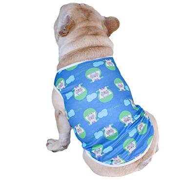 Imagem de Kasituny Camiseta para animais de estimação tipo pulôver roupas confortáveis para cães legais para brincar azul G