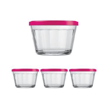 Imagem de Kit Pote Copo Americano C/Tampa Cor Sortida 150ml Nadir 3Un