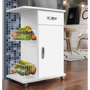 Imagem de Fruteira Compacta - Cestos Laterais (Cor Branca)