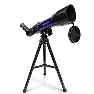 Imagem de Telescópio para crianças iniciantes 50 mm abertura 360 mm Az refratores telescópios com adaptador de telefone e telescópio portátil tripé Pequena surpresa