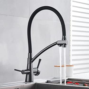 Imagem de Torneiras de cozinha filtradas purificação torneira de cozinha 360 rotativa torneira de filtro de água para cozinha torneiras de cozinha de três vias torneira, b óleo esfregado bronze, china