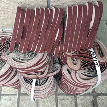 Imagem de 10 peças 452mm * 15mm retificação e substituição de polimento de polimento de lixamento de lixa de papel para máquina de rebarbadora elétrica, 10 peças 120 grão