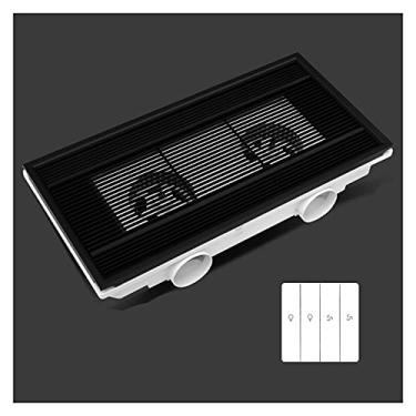 Imagem de Fã exausto Teto integrado 30 × 6 0 cm Ventilador de exaustão ultra-fino dual-motor exaustor com válvula de retenção e interruptor de alumínio cozinha de alta potência ventilante Ventiladores de ventil