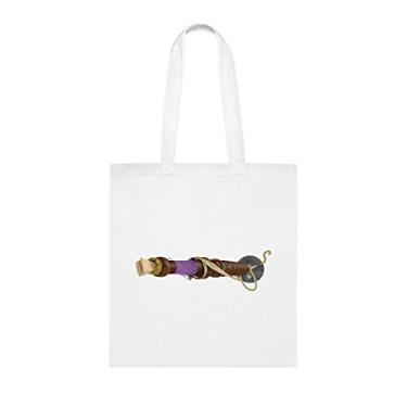 Imagem de Shehnai, Shehnai Tote Gift, Shehnai Bolsa de Ombro, Shehnai Sacolas Reutilizáveis Shehnai, Cesta de Natal de Aniversário, Ideia de Presente Para Ela, Presente Para Ele, Bolsa Feminina, Branco