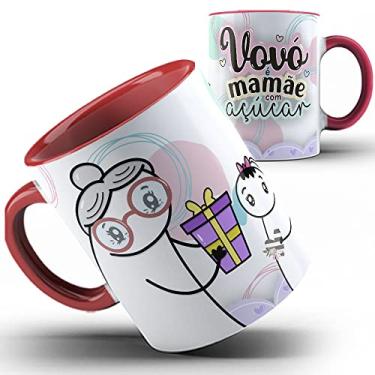 Imagem de Caneca vermelha Flork Vovó mamãe com açúcar