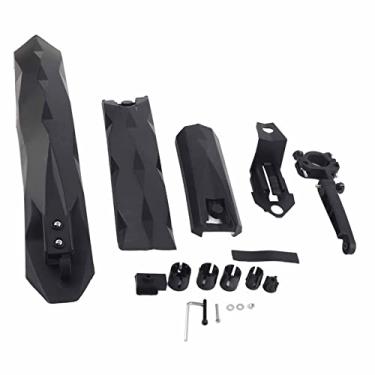 Imagem de Conjunto de Ciclos Ajustáveis Frontal/Traseiro Para-lama Road Mountain Bike Conjunto de Para-lama de Pneu de Ciclismo com Luz Traseira LED (Preto) Conjunto de Bicicleta Suspensão