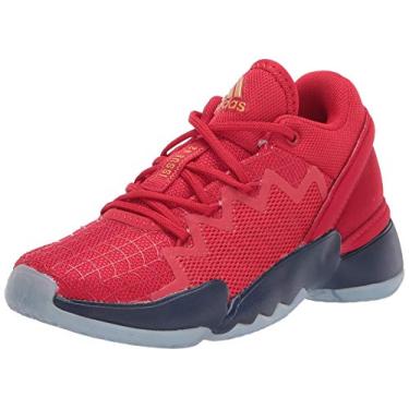 Imagem de adidas Tênis de basquete unissex infantil D.o.n. Issue 2, Scarlet/Team azul-marinho azul/dourado metálico, 20
