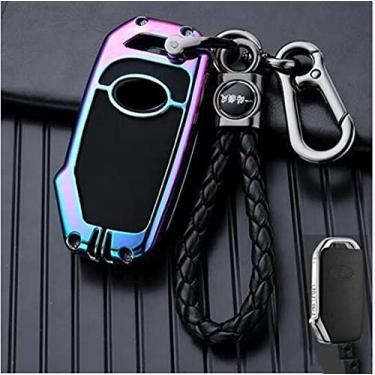 Imagem de CSHU Porta-chaves ZInc Alloy Car porta-chaves Carcaça Porta-chaves Anel Porta-chaves, adequado para KIA KX3 Optima Forte Cerateo K3S Sportage Ceed 2018 2019, porta-chaves colorido