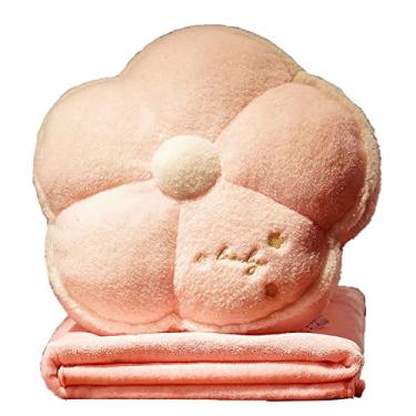 Imagem de Yajun Cobertor de almofadas 2 em 1 edredão de dormir de escritório de uso duplo divertido decoração de casa almofada confortável para sofá de carro para viajar em avião, pink, 1