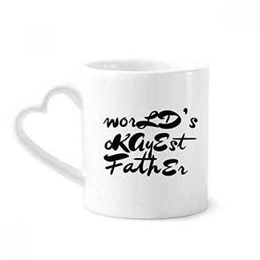 Imagem de World's Okayest Father Festival Caneca de café cerâmica copo de coração de vidro